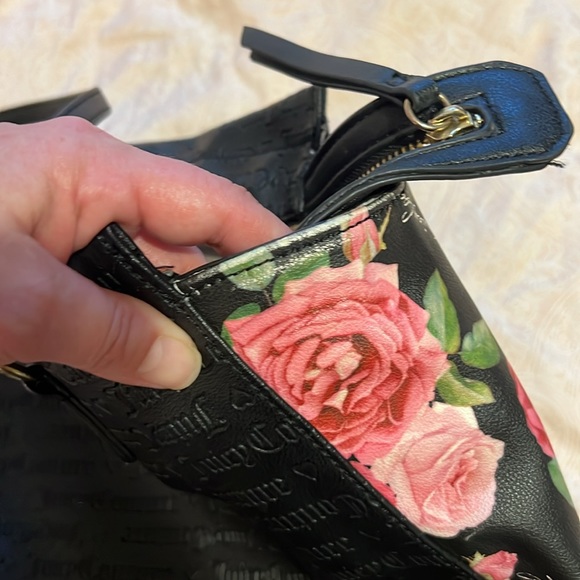 Juicy Couture Black Satchel with Pink Floral Accents - Picture 14 of 16
